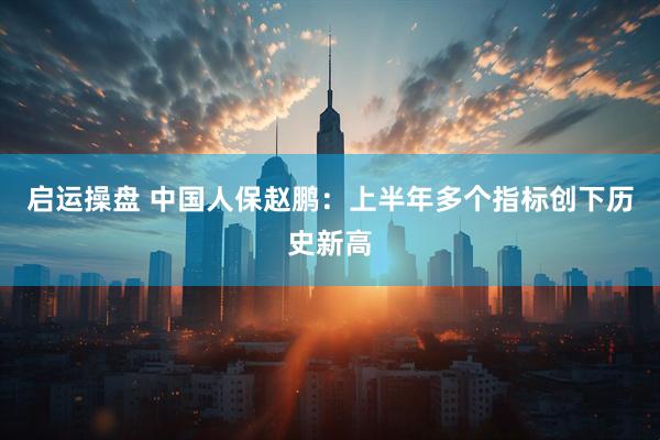 启运操盘 中国人保赵鹏：上半年多个指标创下历史新高