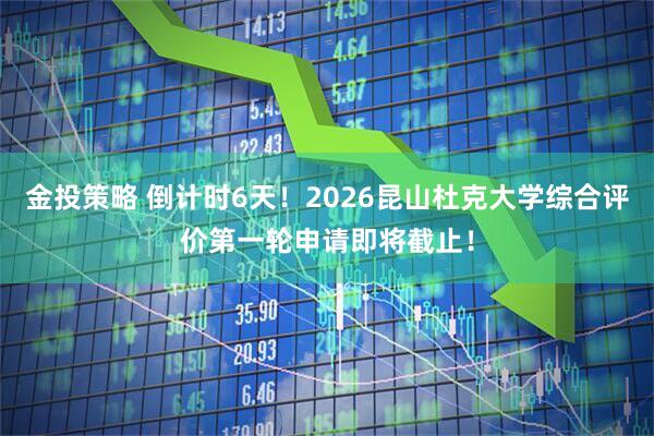 金投策略 倒计时6天！2026昆山杜克大学综合评价第一轮申请即将截止！